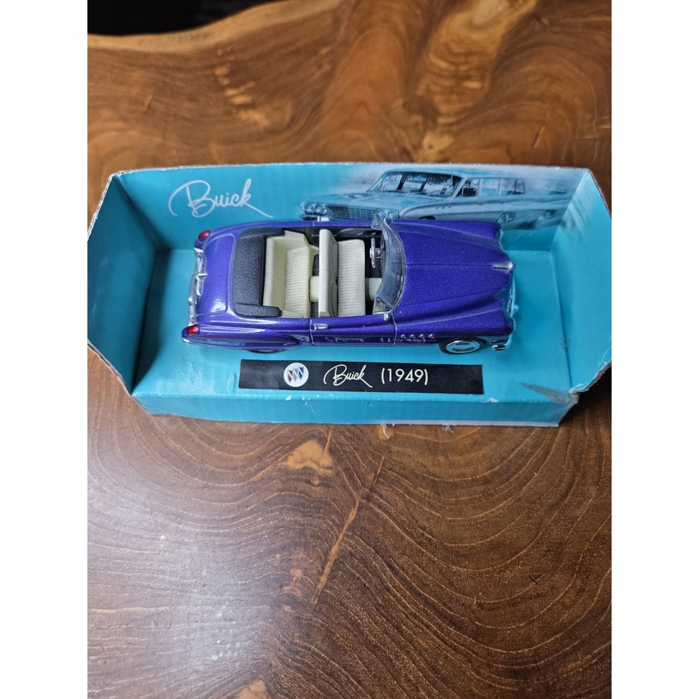 1949 Buick Convertible Die-Cast Model Car Purple w/ Display Card Vintage Style
